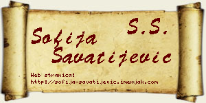 Sofija Savatijević vizit kartica